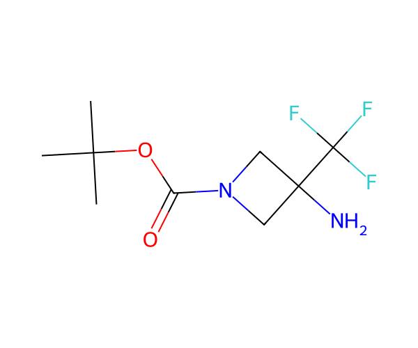 3-氨基-3-(三氟甲基)氮杂环丁烷-1-羧酸叔丁酯 structure