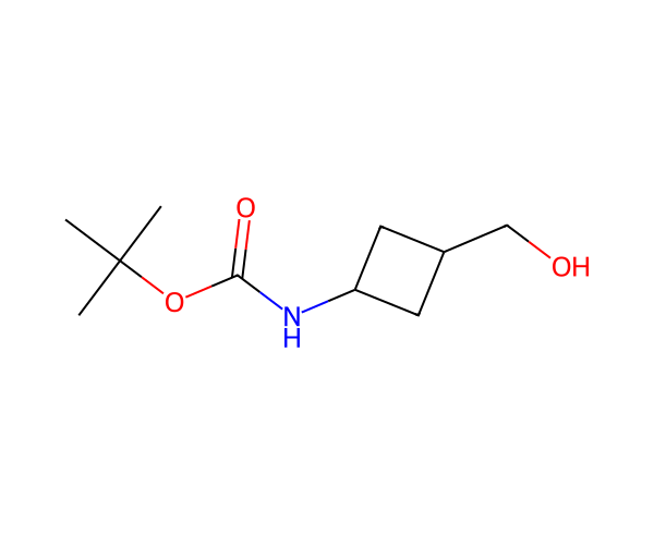顺式-3-羟甲基环丁基氨基甲酸叔丁酯 structure